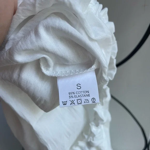 White Cotton Bloomer Pant with Lace Ruffle | Size Small - Picture 7 of 8